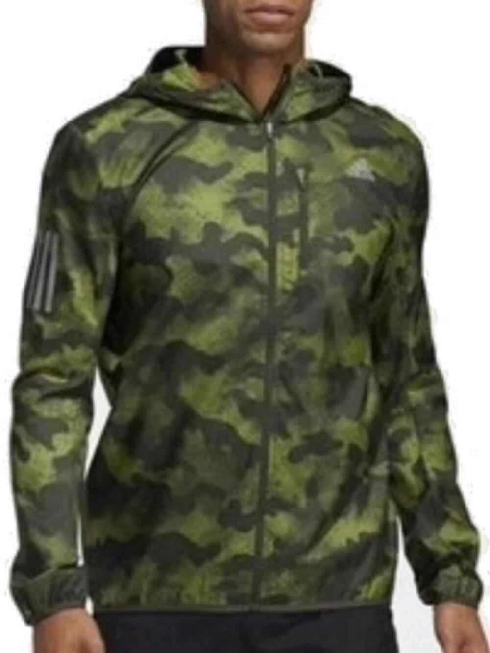 adidas Own the Run Camouflage Hooded Running Jacket - men's size Small